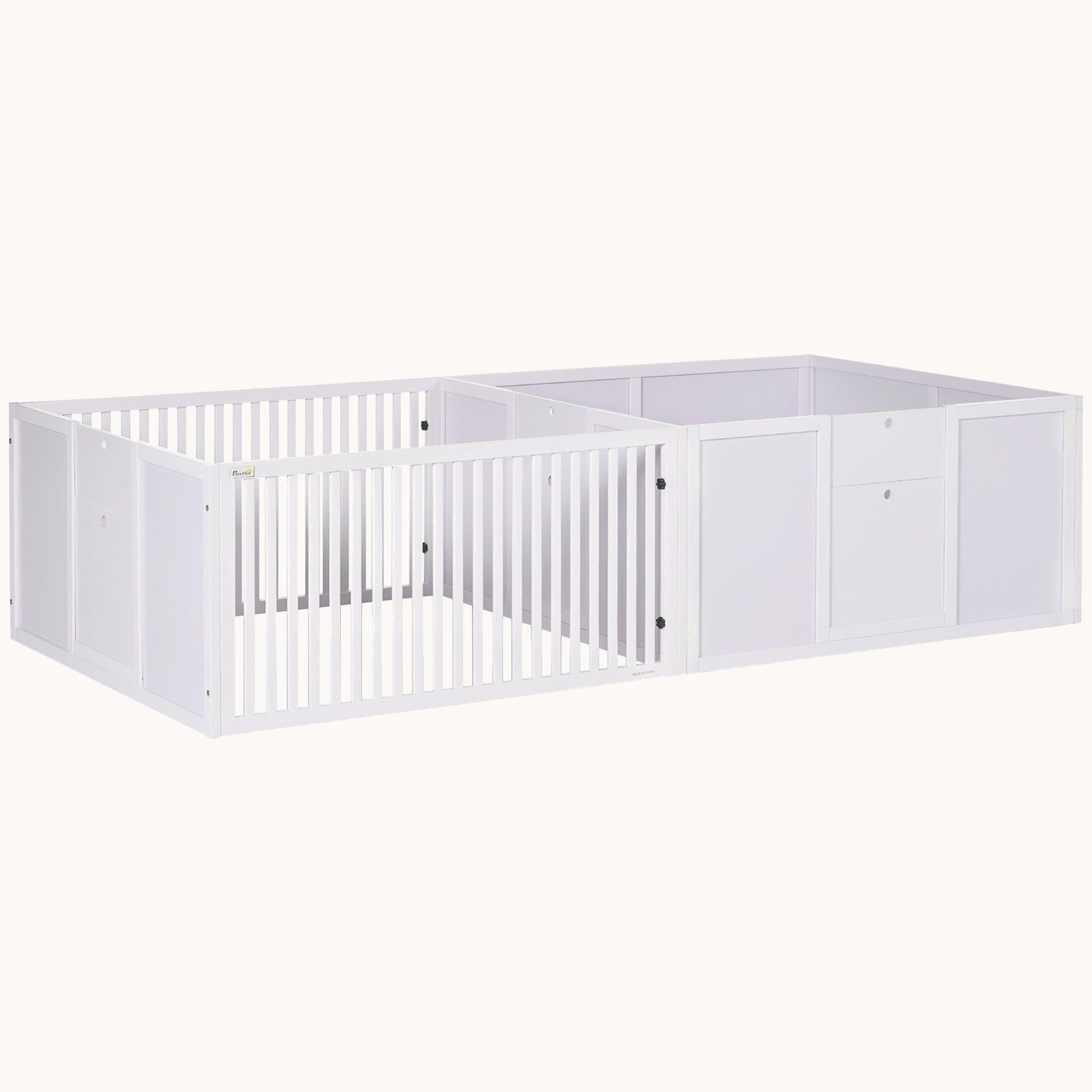 Whelping Box for Dogs amd Puppies with Removable Doors, 81" x 39" x 20", White