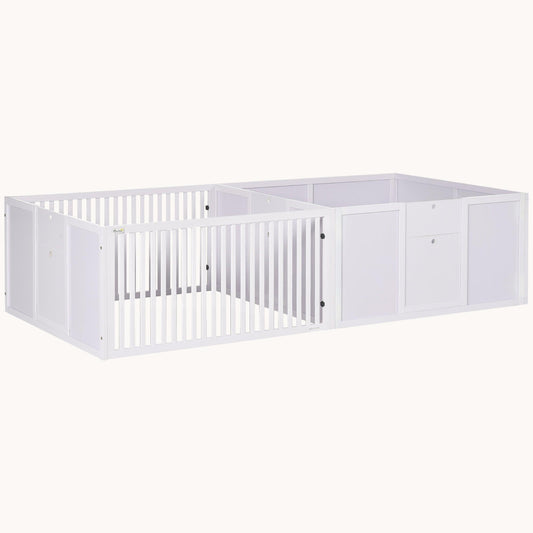 Whelping Box for Dogs amd Puppies with Removable Doors, 81" x 39" x 20", White