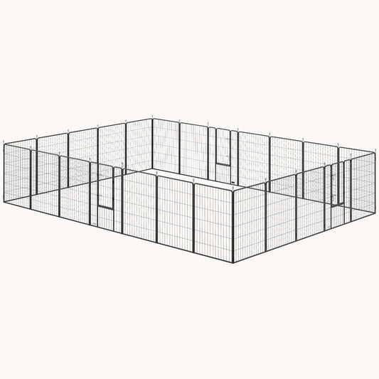 44.5" H 24 Panels Customizable Indoor/Outdoor Dog Playpen with Lockable Door