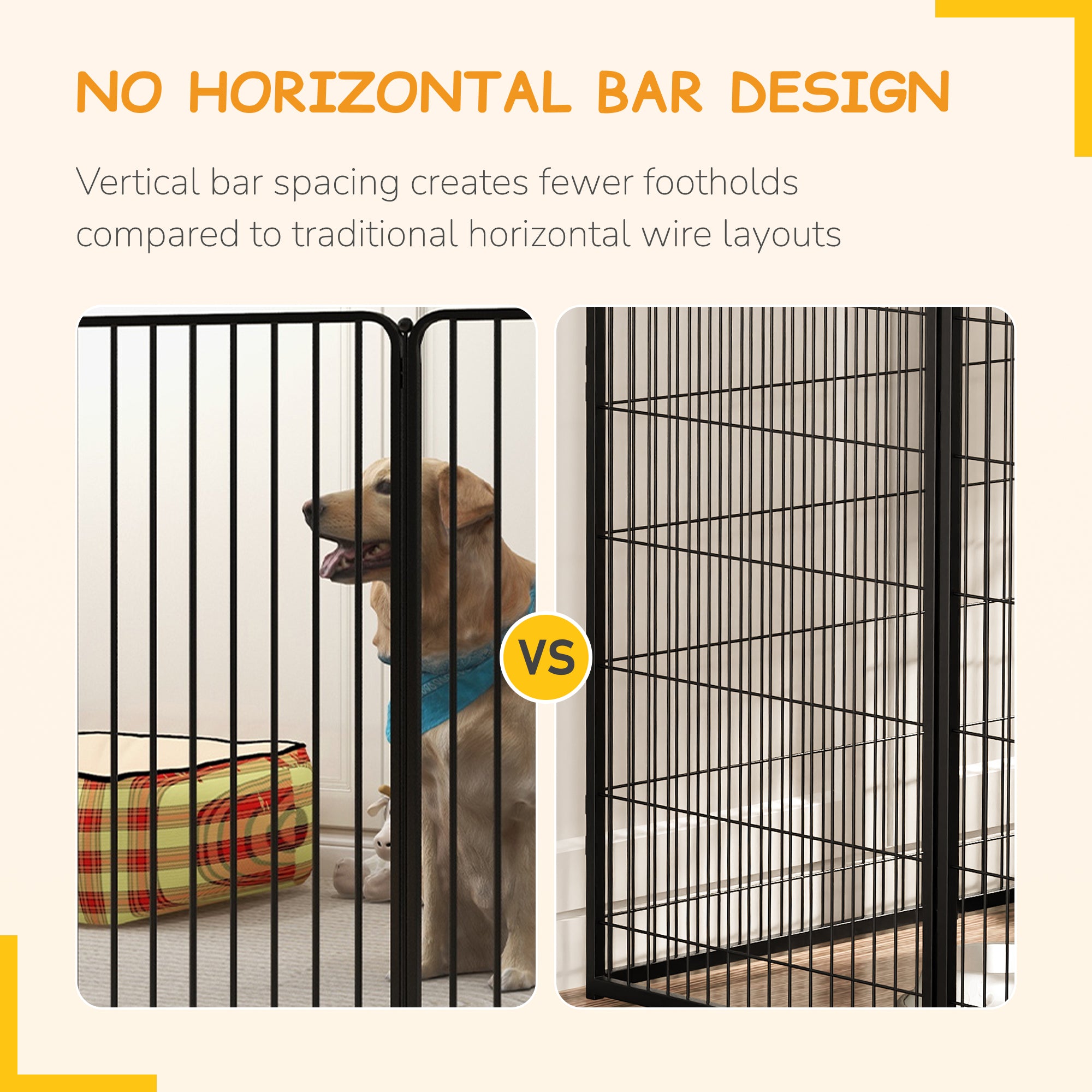 8 Panel 100cm Height Heavy Duty with Vertical Bars & Mountable Design