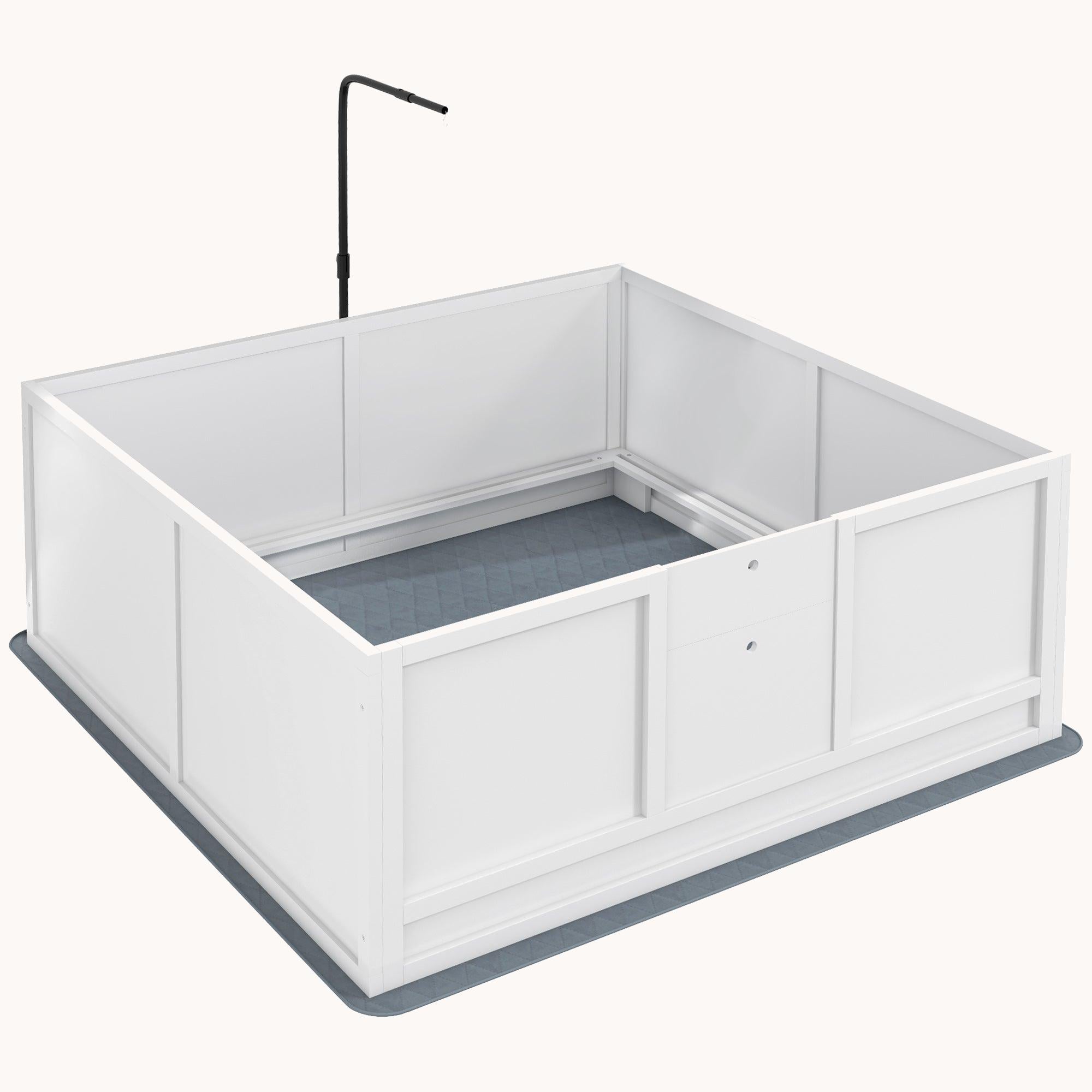 49" x 48" Whelping Box for Puppies with Light Stand Pig Rail & Adjustable Door