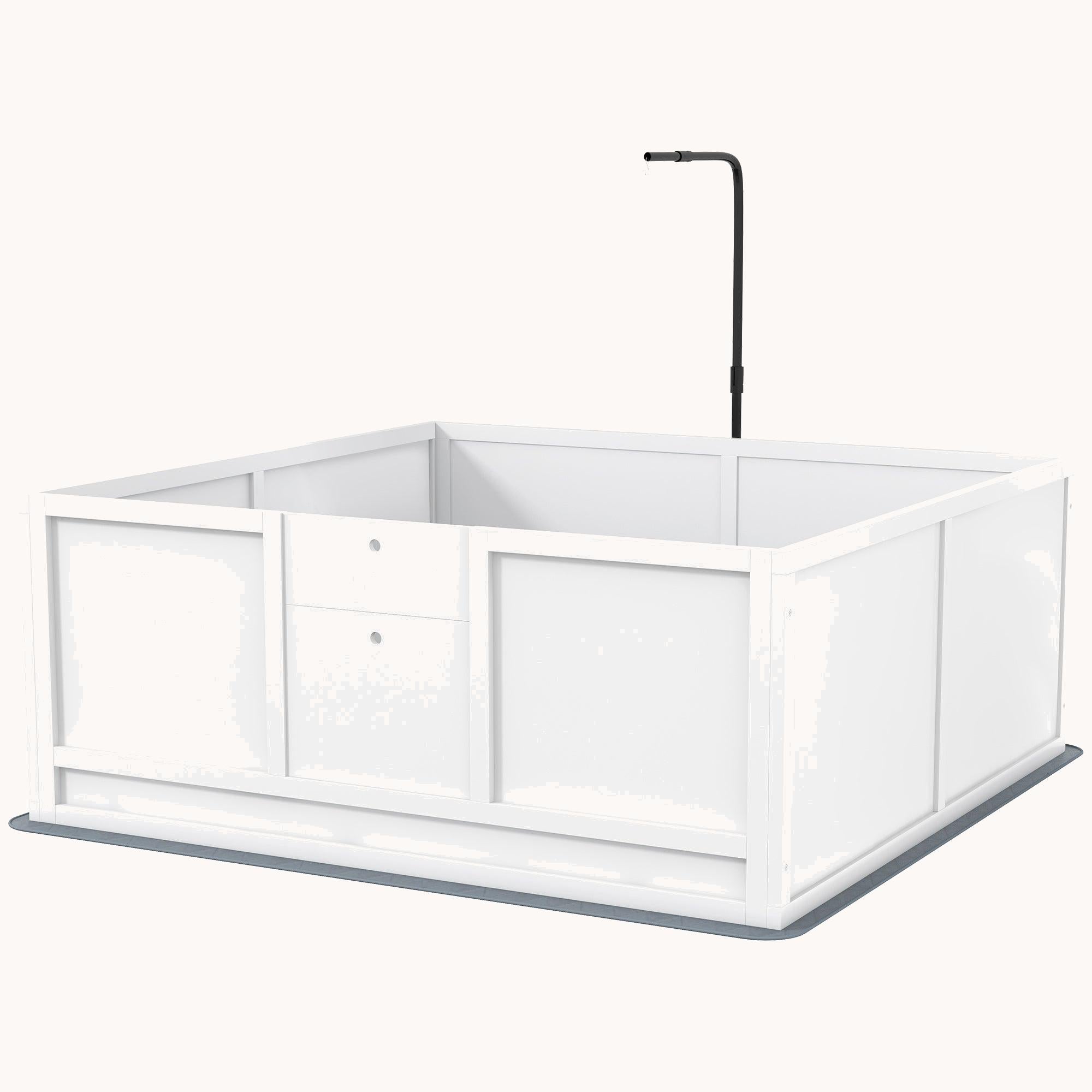 49" x 48" Whelping Box for Puppies with Light Stand Pig Rail & Adjustable Door