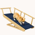 Load image into Gallery viewer, Adjustable 4-Height Foldable Dog Ramp with Non-Slip Mat, Natural Wood Finish
