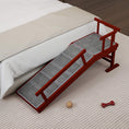 Load image into Gallery viewer, 49" Pine Wood Dog Ramp with Guardrails & Non-Slip Carpet

