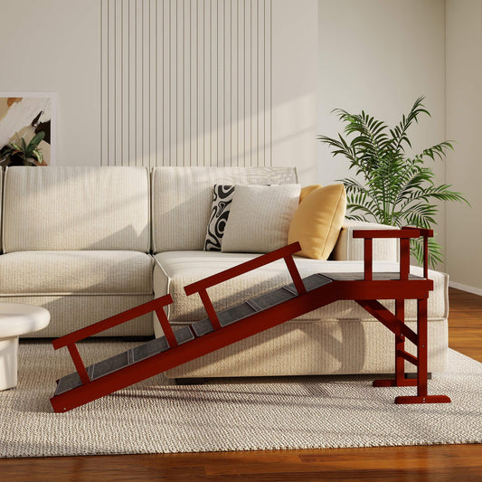 60" Dog Ramp for Bed/Couch with Removable Guardrails & Non-Slip Surface