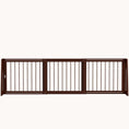 Load image into Gallery viewer, 3-Panel Freestanding Wooden Pet Gate with Support Feet & Non-Slip Mats for Indoor, Brown
