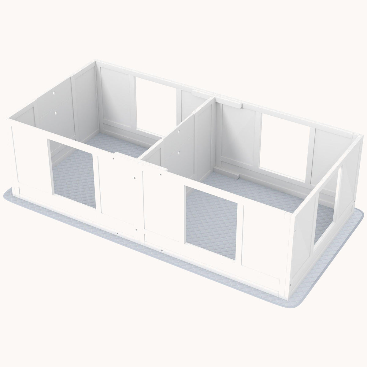 Two-Room Design Whelping Box with Whelping Pad & Adjustable Entrance, for Small Dogs