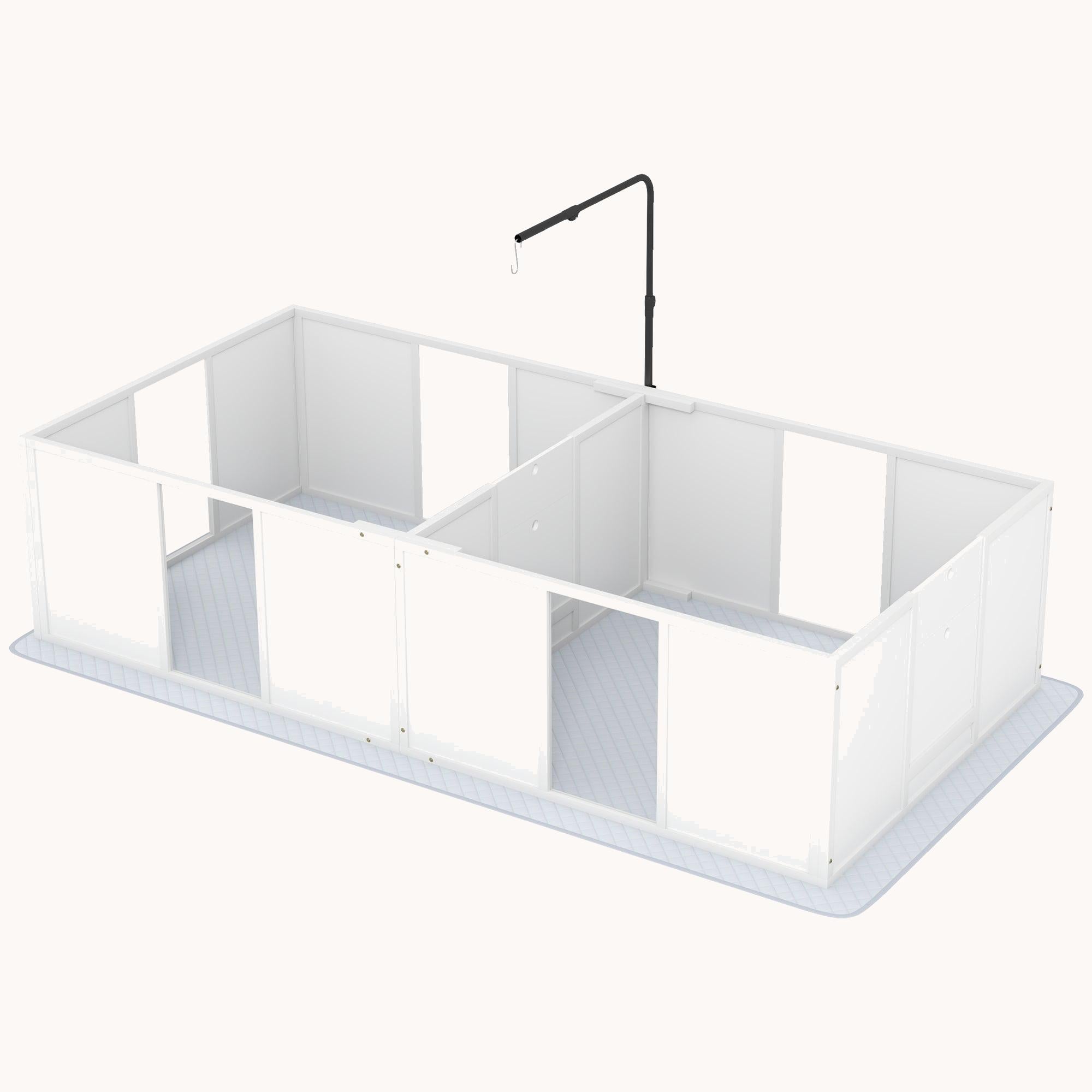 Whelping Box with Retractable Light Stand & Adjustable Door, for S to M Breed Dogs or Pets