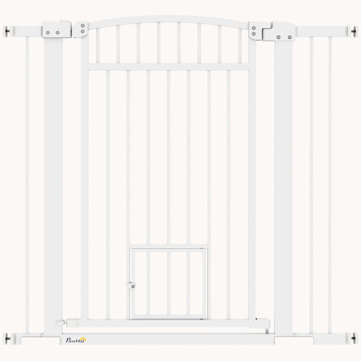 Extra Wide Walk Through Pet Gate Indoor with Cat Door for Stairs, Doorway, 37" High