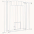 Load image into Gallery viewer, Extra Wide Walk Through Pet Gate Indoor with Cat Door for Stairs, Doorway, 37" High
