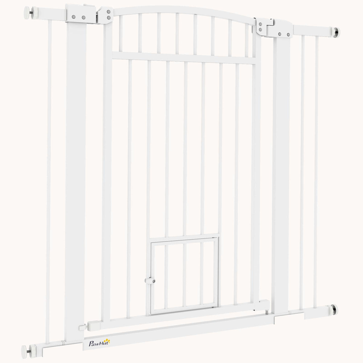 Extra Wide Walk Through Pet Gate Indoor with Cat Door for Stairs, Doorway, 37" High