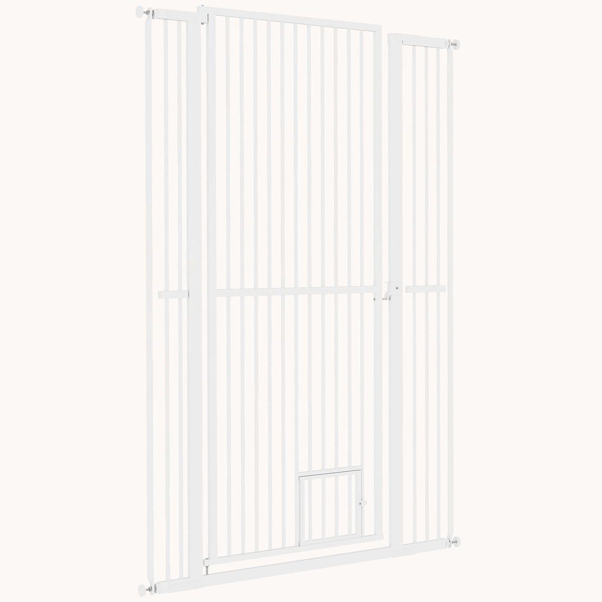 59" Extra Tall Walk-Through Pet Gate with Small Cat Door, for Doorway, Hallway