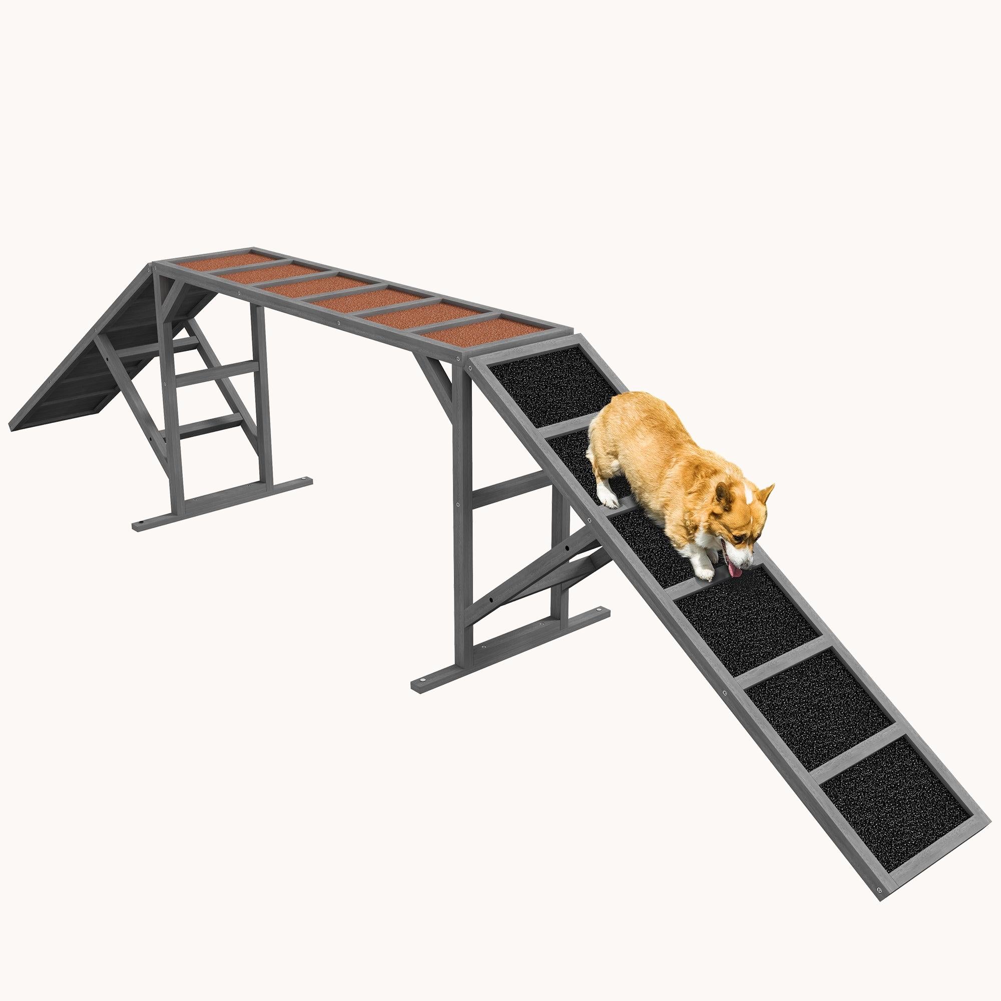Pupstacle 128" Dog Agility Ramp with Non-Slip Surface Gray