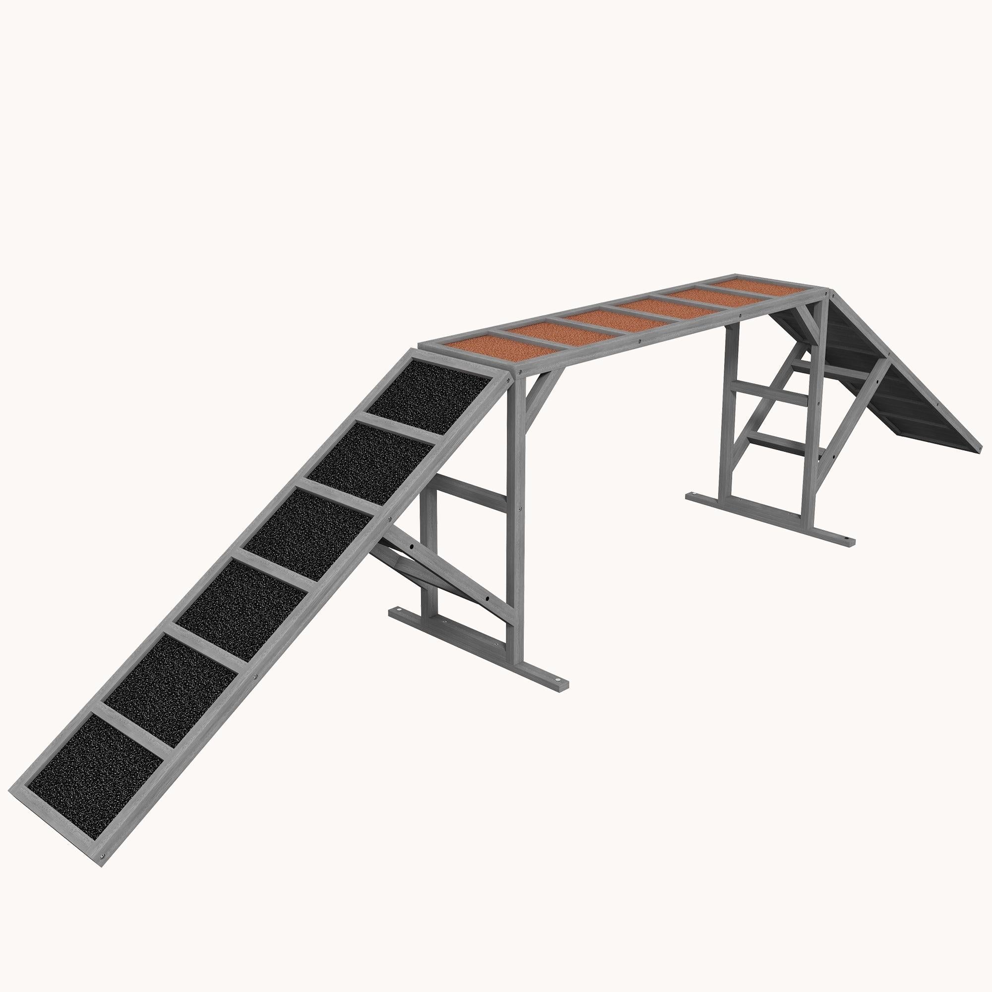 Pupstacle 128" Dog Agility Ramp with Non-Slip Surface Gray