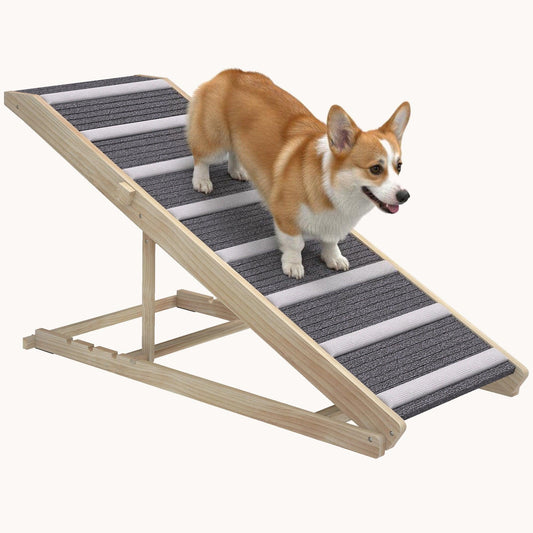 Foldable Dog Ramp for Couch/Bed with 4 Adjustable Heights 16-23.5''