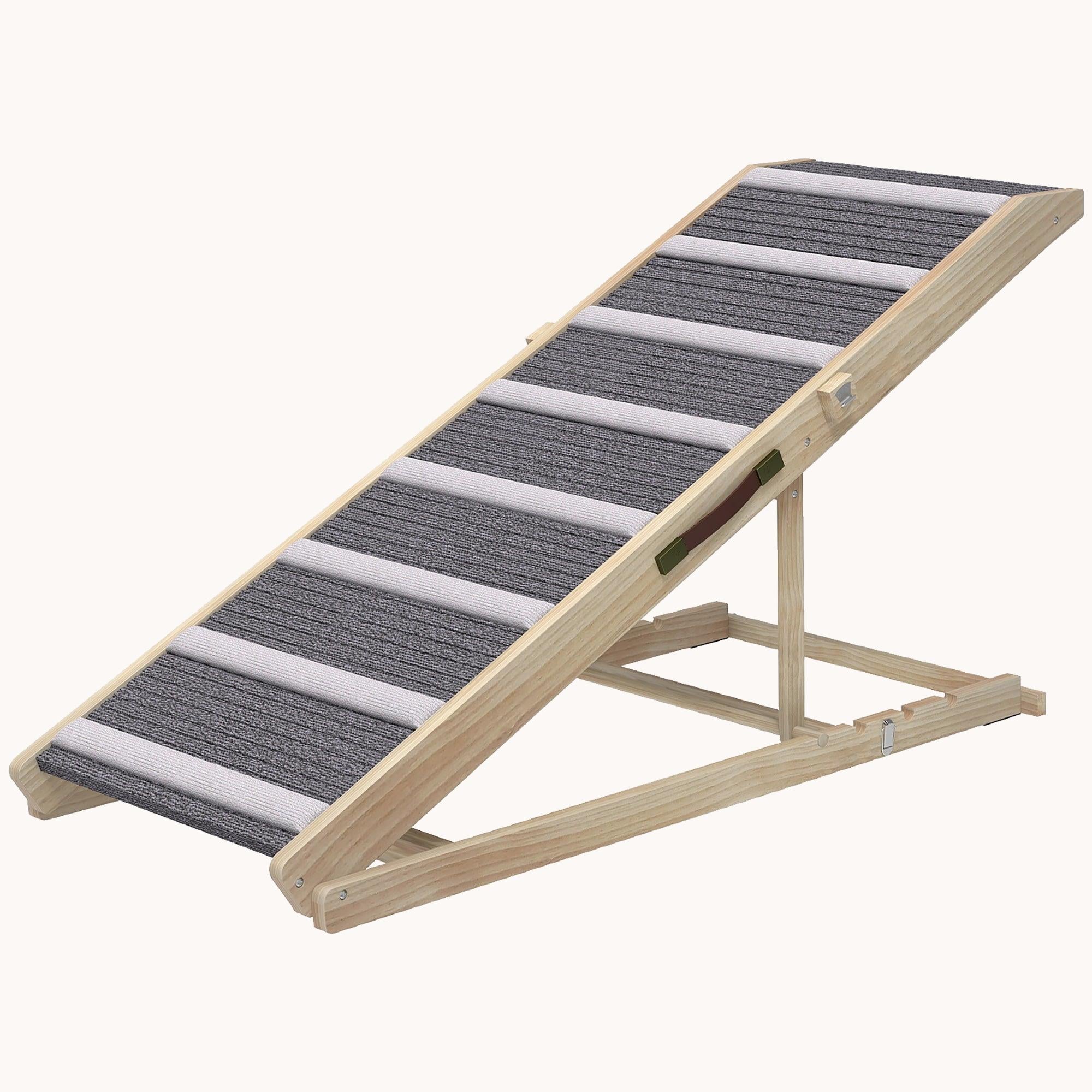 Foldable Dog Ramp for Couch/Bed with 4 Adjustable Heights 16-23.5''