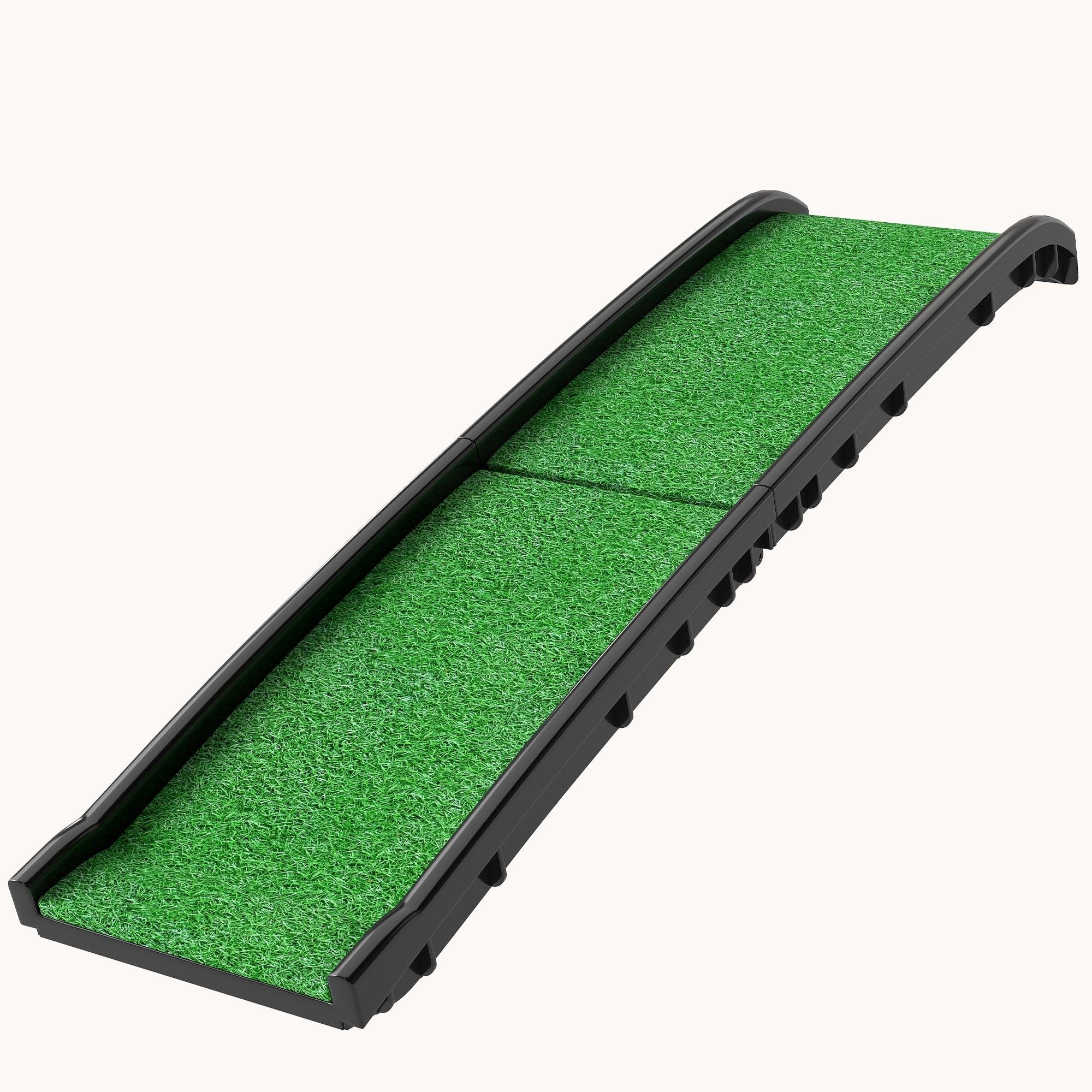 61 Inches Foldable Pet Ramp for Cars with Grass Surface Grip