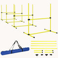 Load image into Gallery viewer, 4-Piece Adjustable Height Dog Agility Training Set with Displacing Top Bar & Carry Bag, Yellow
