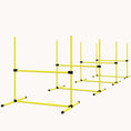 Load image into Gallery viewer, 4-Piece Adjustable Height Dog Agility Training Set with Displacing Top Bar & Carry Bag, Yellow
