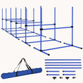 Load image into Gallery viewer, 6-Piece Dog Agility Training Set with Adjustable Jump Bars, Displacing Top Bar & Carry Bag, Blue
