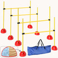 Load image into Gallery viewer, 4-Piece Dog Agility Training Set with Adjustable Jumps & Carry Bag, Yellow
