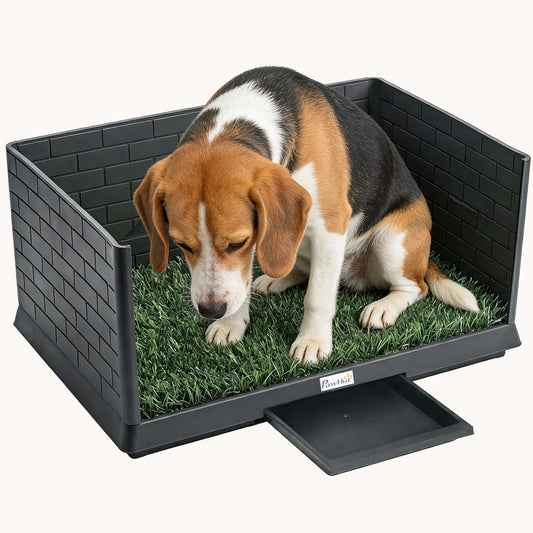 Indoor Dog Grass Potty Tray 30" x 20" x 14" with High Walls and Drainage