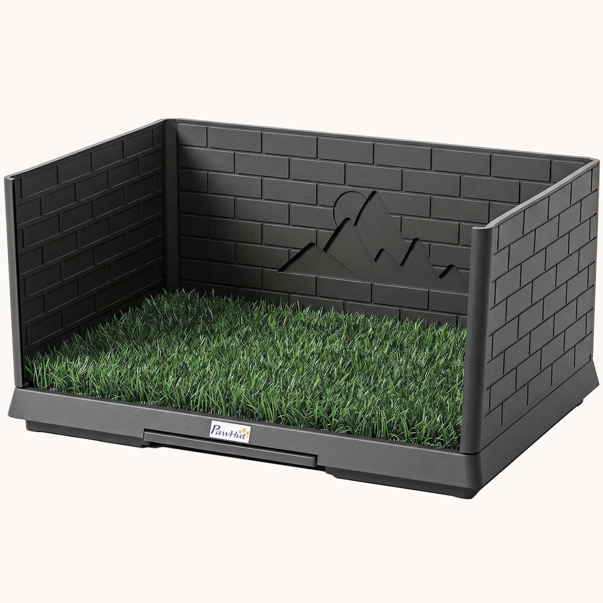 Indoor Dog Grass Potty Tray 30" x 20" x 14" with High Walls and Drainage