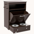 Load image into Gallery viewer, Dog Feeder Station with Food Storage Container & Hidden Dog Bowls Brown
