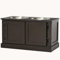 Load image into Gallery viewer, Dog Feeder Stand with Storage & 2 Stainless Steel Bowls for Large Dogs, Coffee
