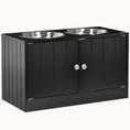 Load image into Gallery viewer, Raised Dog Bowl Stand with Storage Cabinet Containing Large 44L Capacity, Black
