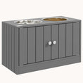 Load image into Gallery viewer, Raised Dog Bowl Stand with 44L Storage Cabinet Gray
