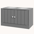 Load image into Gallery viewer, Raised Dog Bowl Stand with 44L Storage Cabinet Gray
