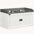 Load image into Gallery viewer, Dog bowl stand with Storage, 2 Elevated Pet Dish Bowls Set for Large Sized Dogs, White
