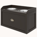 Load image into Gallery viewer, Dog Bowl Stand with Storage, 2 Elevated Pet Dish Bowls Set for Large Sized Dogs, Coffee
