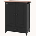 Load image into Gallery viewer, Dog Feeder Station with Food Storage Cabinet & Dog Bowls Black
