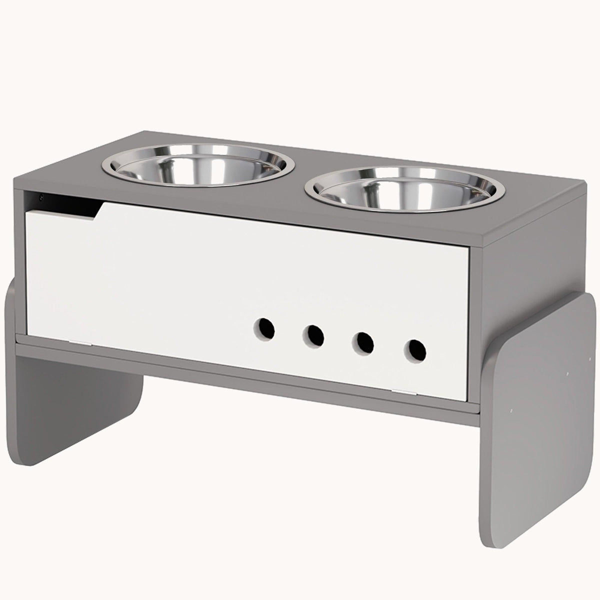 3 Height Adjustable Raised Dog Bowls with Slow Feeder Mat, for Medium to Extra Large Dogs