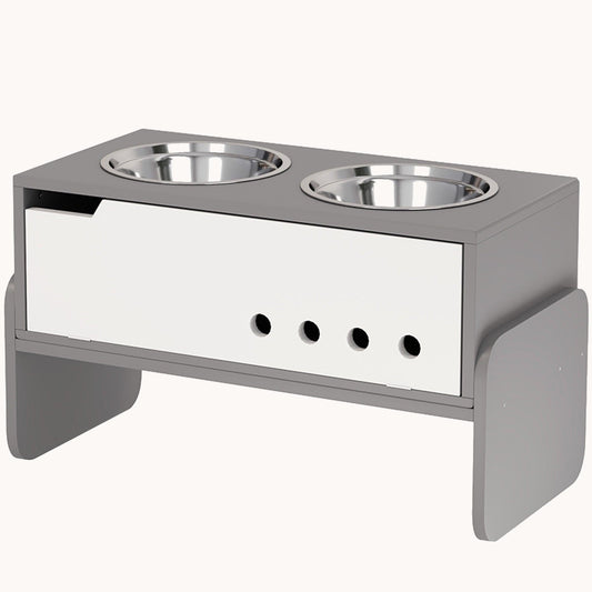 3 Height Adjustable Raised Dog Bowls with Slow Feeder Mat, for Medium to Extra Large Dogs