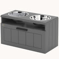 Load image into Gallery viewer, Elevated Dog Feeding Station with 2 Stainless Bowls 25L Drawer & Slow Feeder Mat Gray
