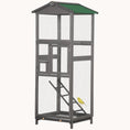 Load image into Gallery viewer, 65" Bird Aviary for Parrot Parakeet with Pull Out Tray and 2 Doors Grey
