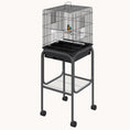 Load image into Gallery viewer, 45-inch Wing-Haven Bird Cage with Rolling Stand & Swing Black
