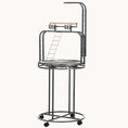 Load image into Gallery viewer, Parrot Stand Large Bird Perch Stand with Toy Hook & 3 Ladders, Parrot Perch with Easy Grip, Bird Wooden Stand, Gray
