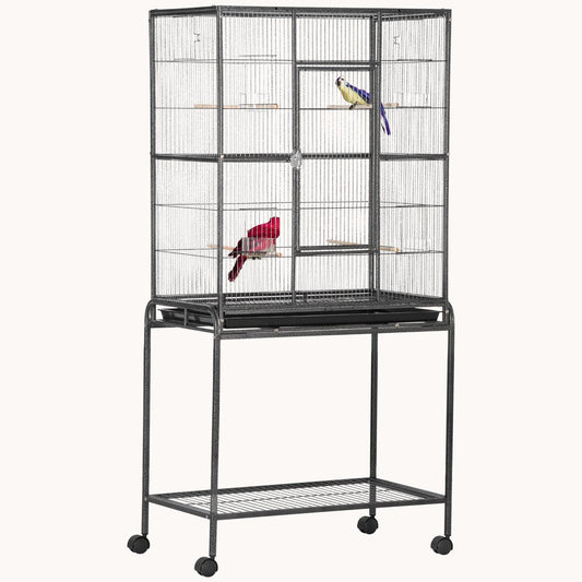 30"  Rolling Bird Cage with Detachable Stand & Easy Access