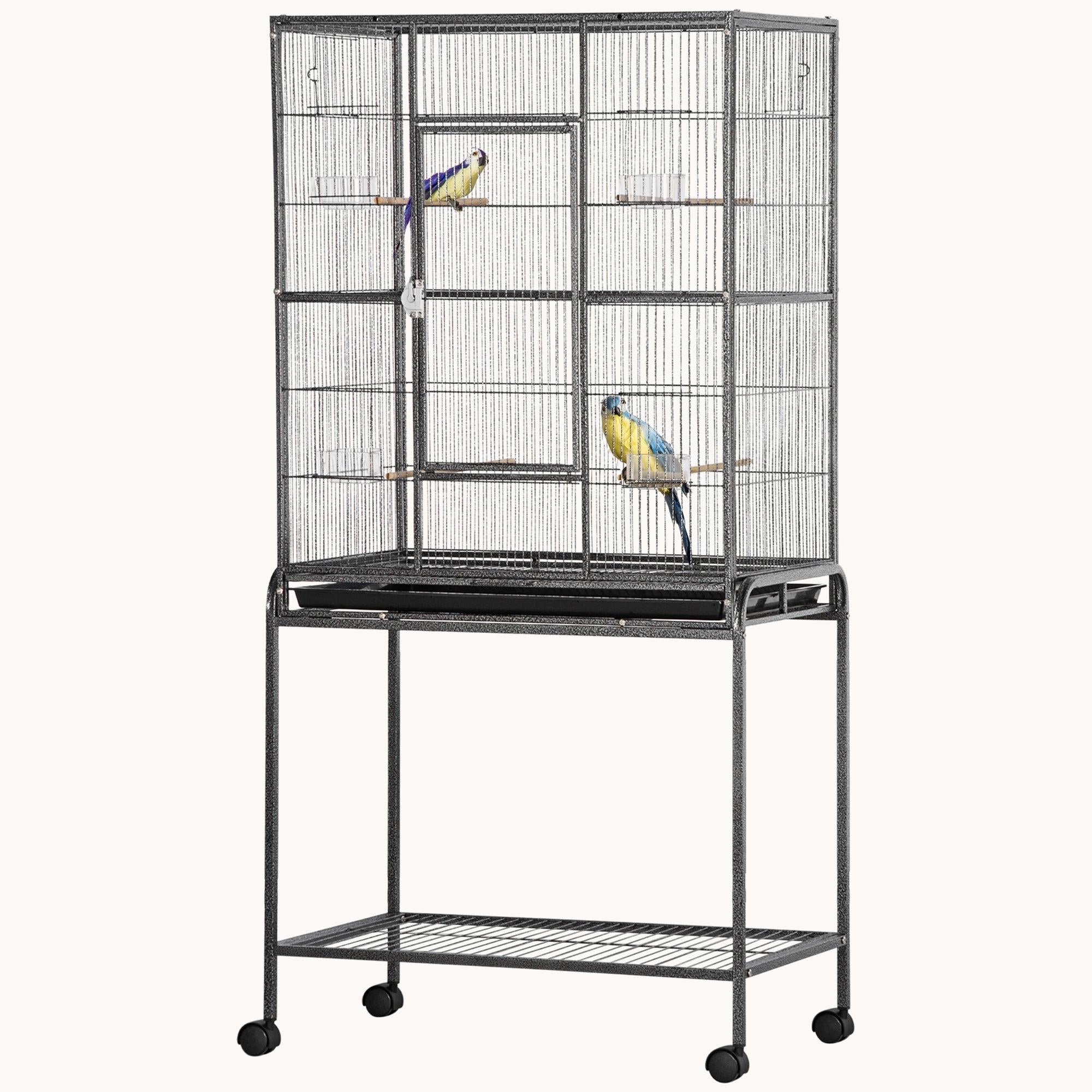 30"  Rolling Bird Cage with Detachable Stand & Easy Access
