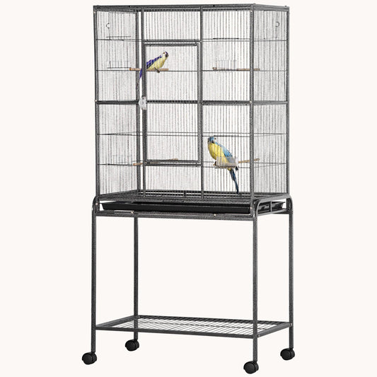 30"  Rolling Bird Cage with Detachable Stand & Easy Access