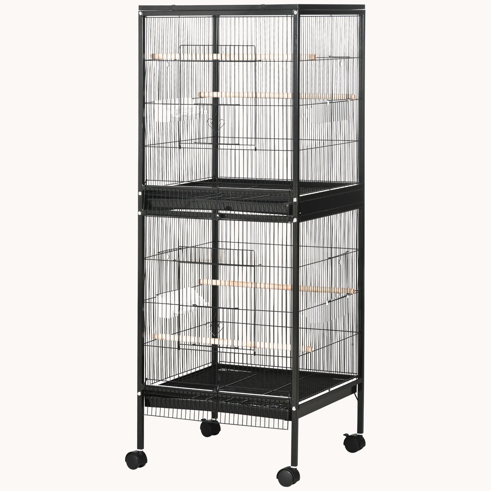 1.7 ft. Width Rolling Bird Aviary with Easy Access & Cleaning