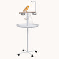 Load image into Gallery viewer, Bird Stand, Parrot Stand with Wheels, Perches, Stainless Steel Feed Bowls, Round Tray, Bird Play Stand for Indoor Outdoor, White
