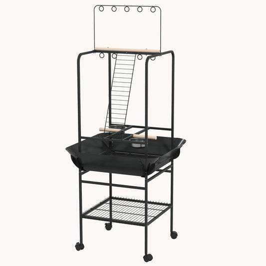 Bird Stand with Wheels  Perches for Indoor Outdoor Small Parrot Dark Gray