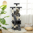 Load image into Gallery viewer, Cat Tree for Indoor Cats, 173cm Cat Tower Scratching Post Tall Climbing Tower, Activity Centre House - Grey
