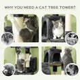 Load image into Gallery viewer, Cat Tree for Indoor Cats, 173cm Cat Tower Scratching Post Tall Climbing Tower, Activity Centre House - Grey
