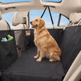Load image into Gallery viewer, Dog Car Seat Cover for Back Seat, Hard Bottom Back Seat Extender, Waterproof Dog Hammock for Car & SUV with Non-Slip & Scratch-Resistant Surface, Mesh Window and Pockets, 58"L, Black

